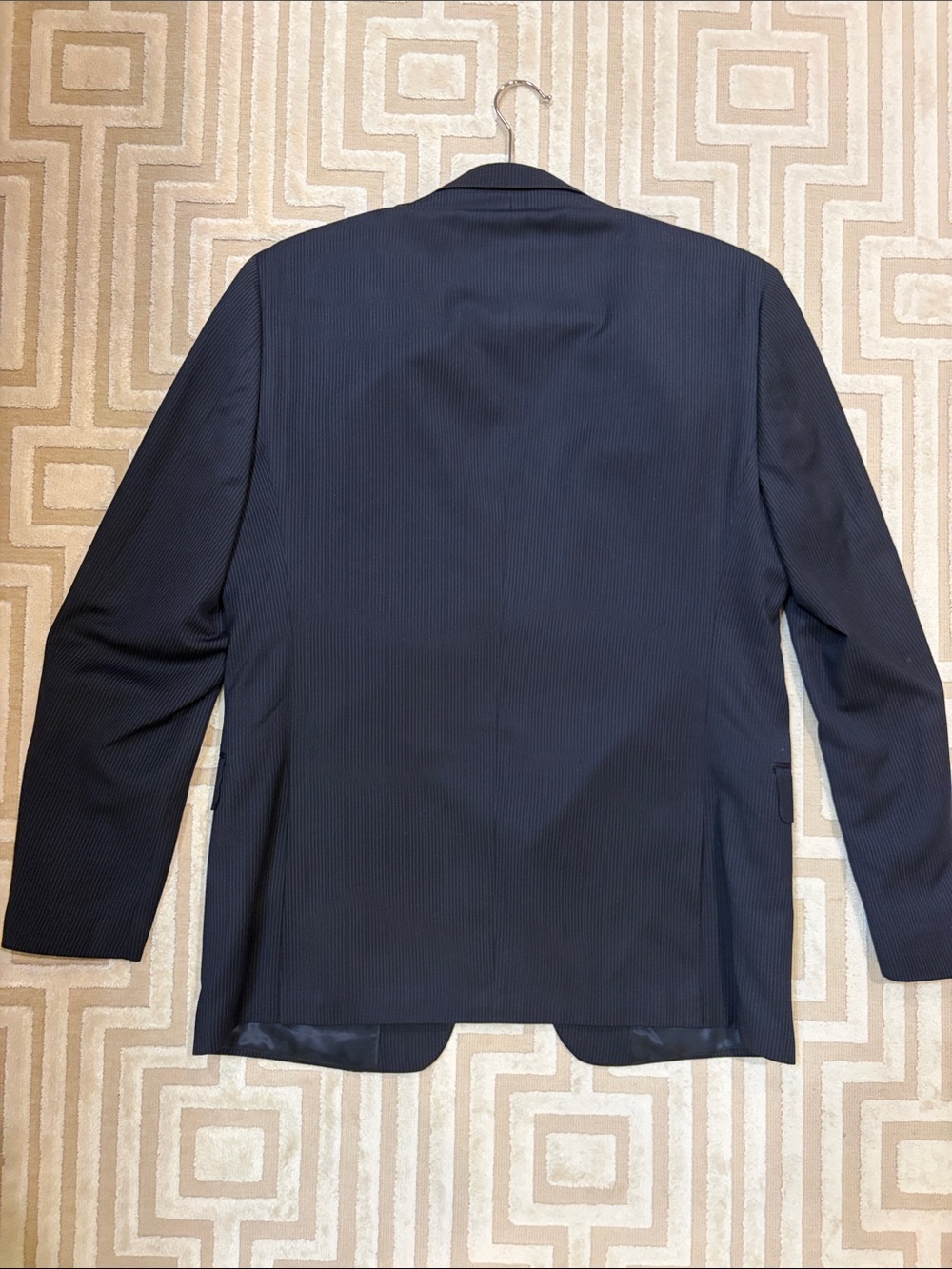 Calvin Klein Navy Pinstripe Two-Button Suit Jacket - Picture 5 of 6